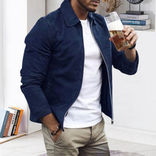 Laden Sie das Bild in den Galerie-Viewer, Fleecejacke aus Hirschleder für Herren