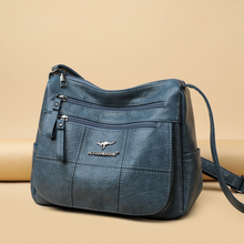 Laden Sie das Bild in den Galerie-Viewer, Mehrlagige Umhängetasche aus weichem Leder mit großem Fassungsvermögen