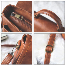 Laden Sie das Bild in den Galerie-Viewer, Damen Vintage Einzigartige Ledertasche mit Schnalle