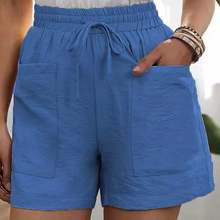 Laden Sie das Bild in den Galerie-Viewer, Sommer Damen lässige lockere Leinenshorts