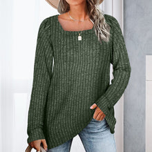 Laden Sie das Bild in den Galerie-Viewer, Square Neck Pit Strip Gebürsteter Freizeitpullover