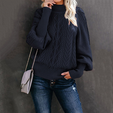 Laden Sie das Bild in den Galerie-Viewer, Lockerer Langärmliger Einfarbiger Strickpullover