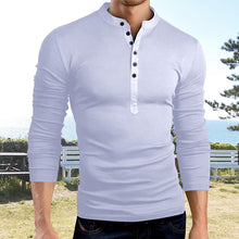 Laden Sie das Bild in den Galerie-Viewer, Muskel-T-Shirt mit Knopfleiste für Herren