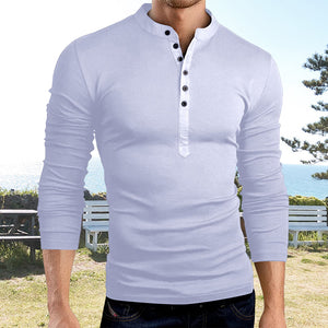 Muskel-T-Shirt mit Knopfleiste für Herren