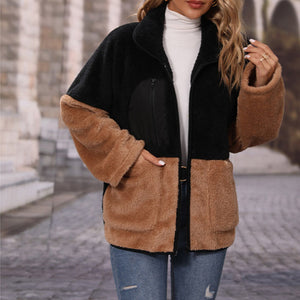 Cardigan-Jacke mit Farbblock-Panel