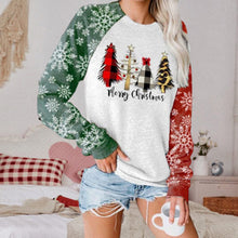 Laden Sie das Bild in den Galerie-Viewer, Langarm-Sweatshirt mit Weihnachtsdruck für Damen