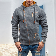 Laden Sie das Bild in den Galerie-Viewer, Einfarbiger Hoodie mit Unregelmäßige Reißverschluss