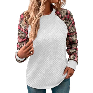 Karierte Patchwork-Sweatshirts für Damen