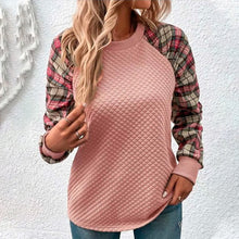 Laden Sie das Bild in den Galerie-Viewer, Karierte Patchwork-Sweatshirts für Damen