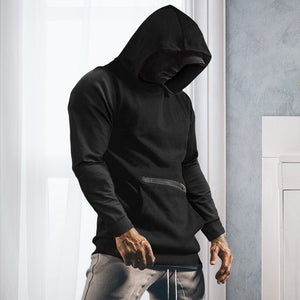 Einfarbiger Langarm-Hoodie