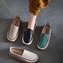 Laden Sie das Bild in den Galerie-Viewer, Handgefertigte Freizeitschuhe aus Leder für Damen