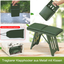 Laden Sie das Bild in den Galerie-Viewer, Tragbarer Faltbarer Hocker mit Kissen