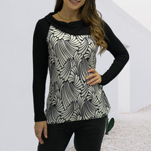 Laden Sie das Bild in den Galerie-Viewer, Damen Revers-Wellen-T-Shirt