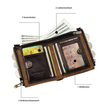 Laden Sie das Bild in den Galerie-Viewer, Retro Multifunktionale RFID Geldbörse mit Kette