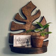 Laden Sie das Bild in den Galerie-Viewer, Monstera Wandregal Aus Holz