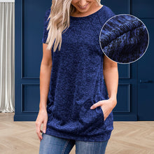Laden Sie das Bild in den Galerie-Viewer, Lockeres lässiges schweißabsorbierendes T-Shirt für Damen mit Rundhalsausschnitt