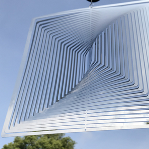 3D dreidimensionales quadratisches rotierendes Windspiel aus Edelstahl
