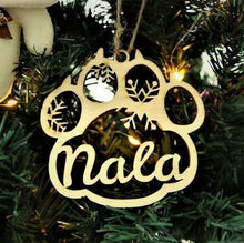 Laden Sie das Bild in den Galerie-Viewer, SANK®PERSONALISIERTE HUNDE/KATZE PFOTE WEIHNACHTSVERZIERUNG