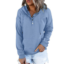 Laden Sie das Bild in den Galerie-Viewer, Langärmliges Lockeres Lässiges Sweatshirt mit Kordelzug