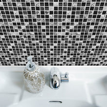 Laden Sie das Bild in den Galerie-Viewer, Kreative Fliesenaufkleber mit schwarzem Mosaik, 10 Stück