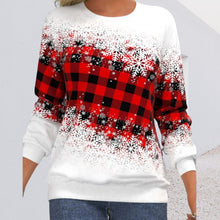 Laden Sie das Bild in den Galerie-Viewer, Loses Sweatshirt mit weihnachtlichem Rundhalsausschnitt für Damen