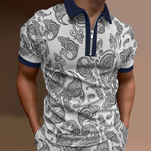 Laden Sie das Bild in den Galerie-Viewer, Herren Sommer stylisches bedrucktes Poloshirt