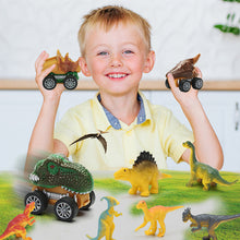 Laden Sie das Bild in den Galerie-Viewer, Kinder Dinosaurier Transport Spielzeug Lagerwagen