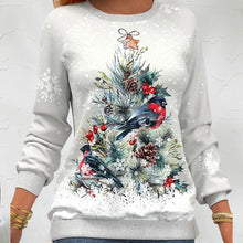 Laden Sie das Bild in den Galerie-Viewer, Pullover mit Weihnachtsbaummuster und Schneeflockenprint und langen Ärmeln