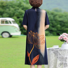 Laden Sie das Bild in den Galerie-Viewer, Klassisches Stilvolles Kleid mit Lotusmuster