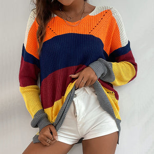 Kontrastgestreifter Pullover