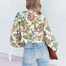 Laden Sie das Bild in den Galerie-Viewer, Hemd mit Ballonärmeln und Stehkragen