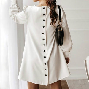 Kleid mit Rundhalsausschnitt und Metallschnalle