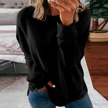 Laden Sie das Bild in den Galerie-Viewer, Minimalistisches Einfarbiges Langarm-T-Shirt