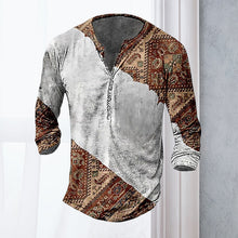 Laden Sie das Bild in den Galerie-Viewer, Lässiges Langärmliges Bedrucktes T-Shirt für Herren mit V-Ausschnitt