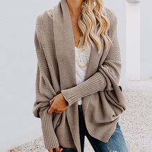 Laden Sie das Bild in den Galerie-Viewer, Einfarbige Strickjacke mit Puppenärmeln