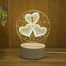 Laden Sie das Bild in den Galerie-Viewer, 3D Nachtlicht USB-Stecker dimmbare LED-Schlafzimmer-Nachttischlampe