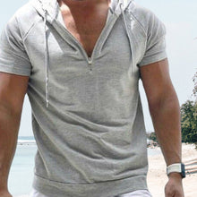 Laden Sie das Bild in den Galerie-Viewer, Sommer Herren Sport-T-Shirt mit Kapuze