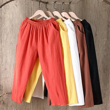Laden Sie das Bild in den Galerie-Viewer, Lässige Freizeithose aus Baumwollleinen
