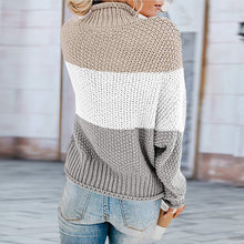 Laden Sie das Bild in den Galerie-Viewer, Modischer Rollkragenpullover mit Farbblock