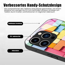 Laden Sie das Bild in den Galerie-Viewer, 3D-Glashülle mit quadratischem Muster für iPhone