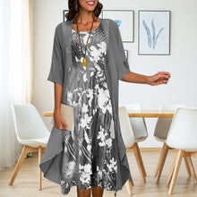 Laden Sie das Bild in den Galerie-Viewer, Zweiteiliges Sommerkleid Aus Chiffon