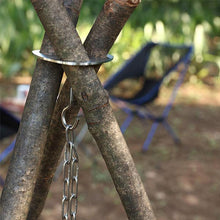 Laden Sie das Bild in den Galerie-Viewer, Dreieckiger Lagerfeuerständer aus Edelstahl