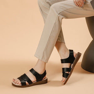 Damen Bequeme Sandalen mit Klettverschluss