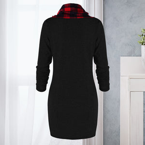 Hoodieförmiges Kariertes Kleid