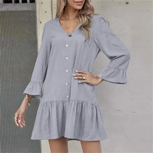 Faltenkleid mit Glockenärmeln