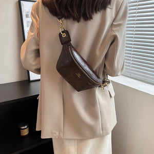 Gürteltasche im koreanischen Stil mit karierten Nähten