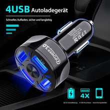 Laden Sie das Bild in den Galerie-Viewer, 4-Anschluss-USB-Autoladegerät Schnellladung
