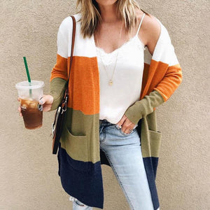 Kontrast-Strickjacke