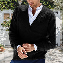 Laden Sie das Bild in den Galerie-Viewer, Herren einfarbiger Pullover mit V-Ausschnitt