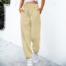 Laden Sie das Bild in den Galerie-Viewer, Damen lässige Sporthose mit weitem Bein und Kordelzug